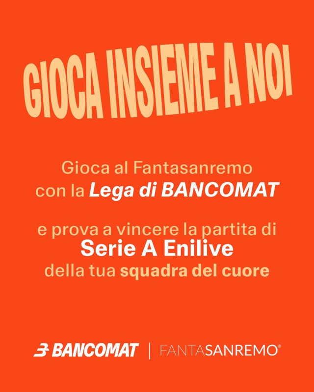 Bancomat giveaway for Fantasanremo